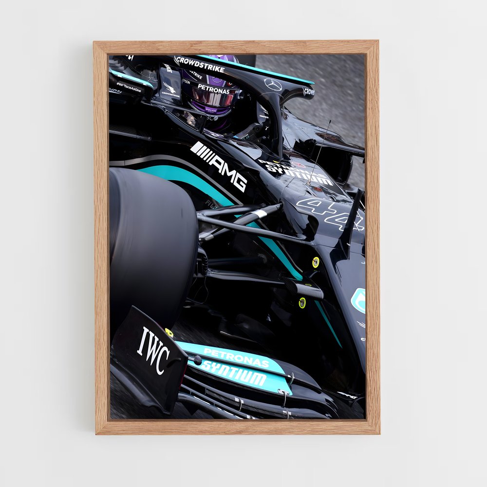 Poster Mercedes Vitesse virages – affiche Voitures de Formule 1 (vue 4)